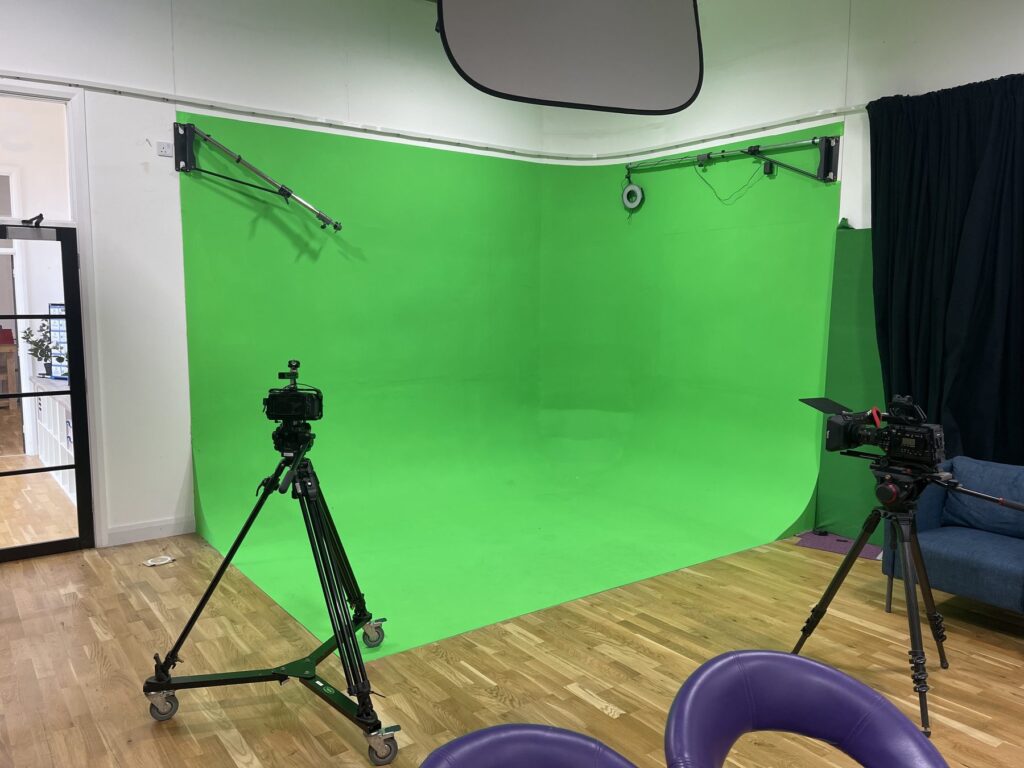 Green screen infinity cove lit and ready in Studio One at Lake District Film Studios