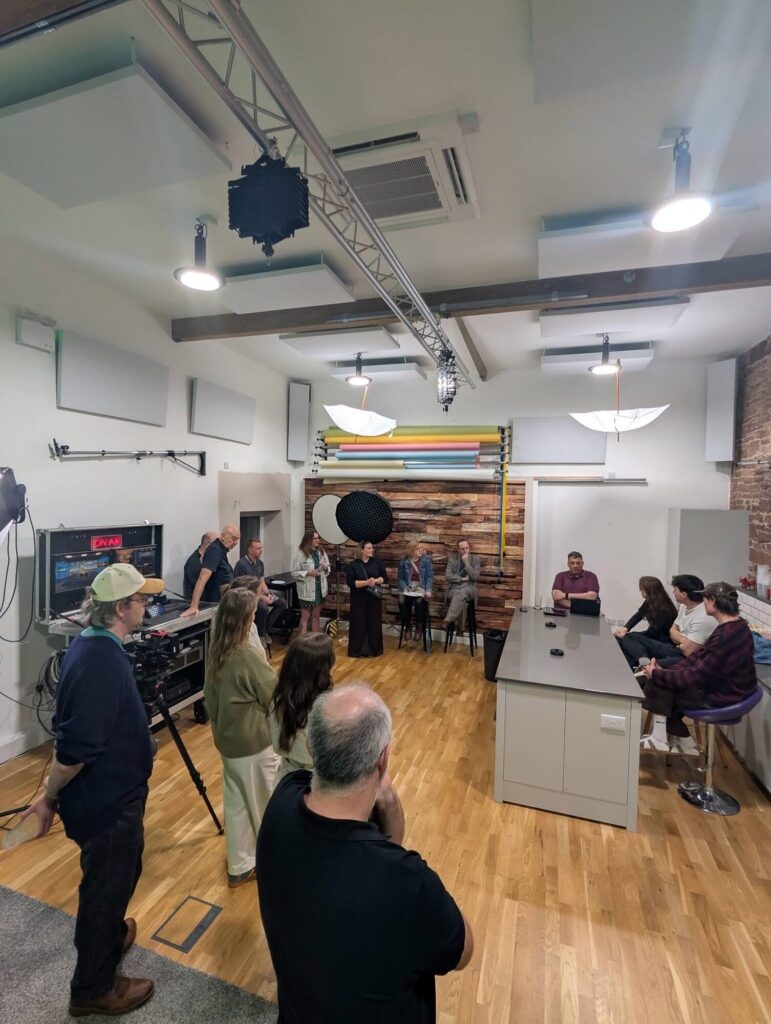Guests gathered in Studio One for the Lake District Film Studios launch panel